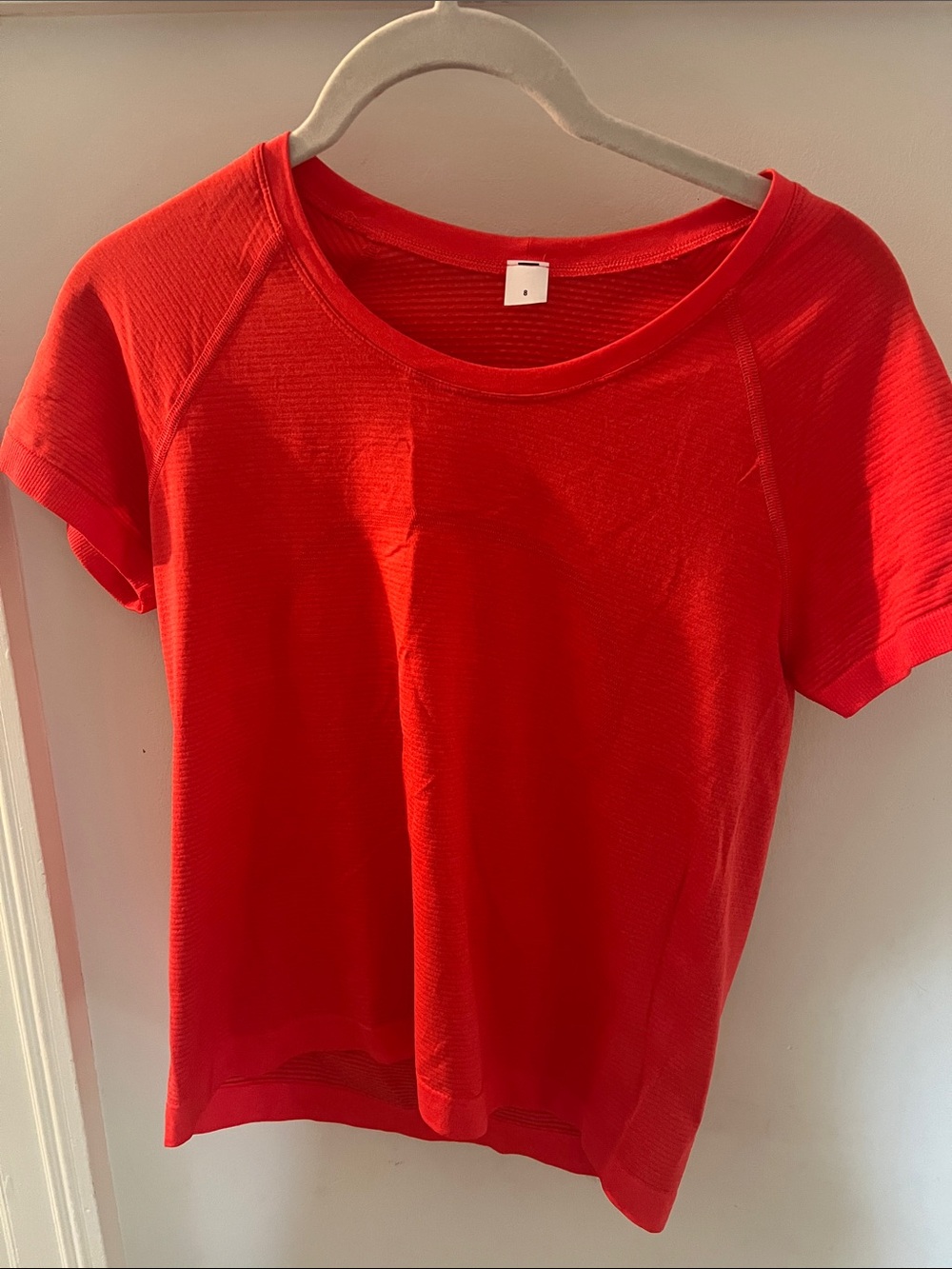 Lululemon Swiftly tech 2.0 coral/Red Short Sleeve Crewneck Top